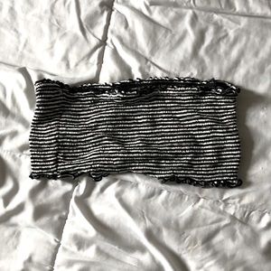 Black & White Striped Tube Top